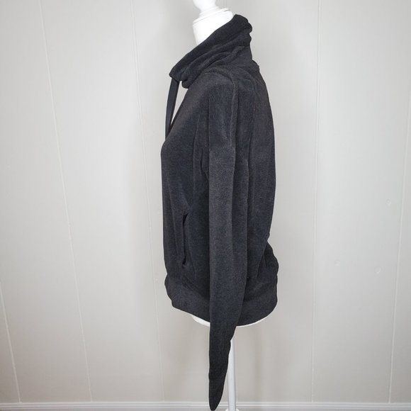 Lululemon Go Forward Pullover Wm's Size 6 Heathered Core Black Fleece Sweater - Picture 5 of 11